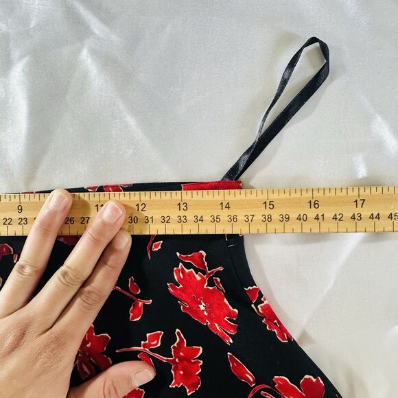 Vintage Rena Rowan Skirt SZ 8 Red Floral Maxi Fall Cottage Peasant Boho 90s Y2k - Picture 10 of 10